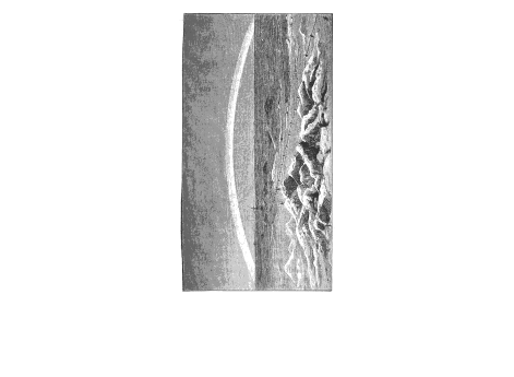 Обыкновенное северное сияние и путь, проложенный к "Веге" с берега.