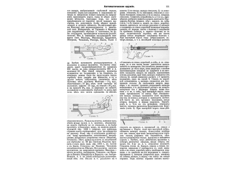 Автоматическое оружие 1 кл. со скользящим стволом (пример - пистолета Борхардта-Люгера). Схема 1 и 2.