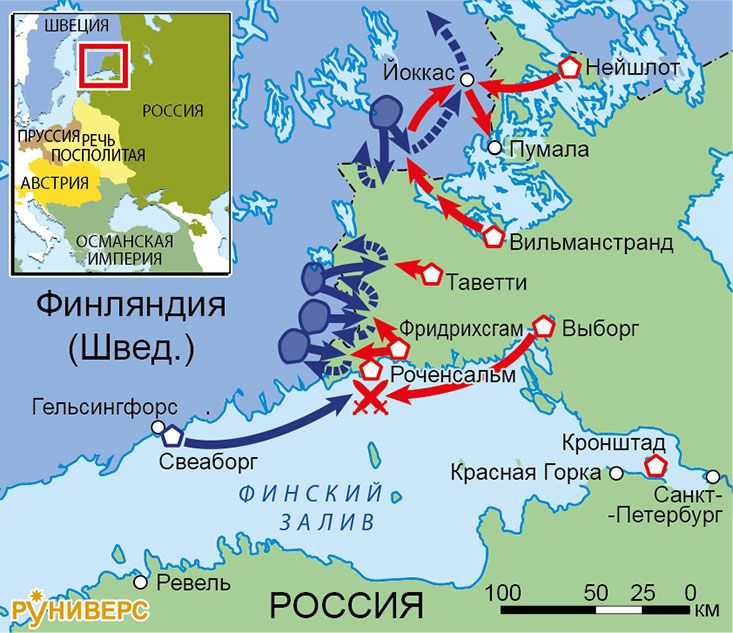 Война России и Австрии против Турции 1787–1791 гг. Карта кампании 1789 г. на Балтике