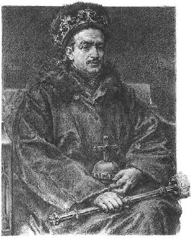 Казимир IV — король Польши, после 1466 года владелец части Пруссии и сюзерен прусских земель Тевтонского ордена. Рис. Яна Матейко.