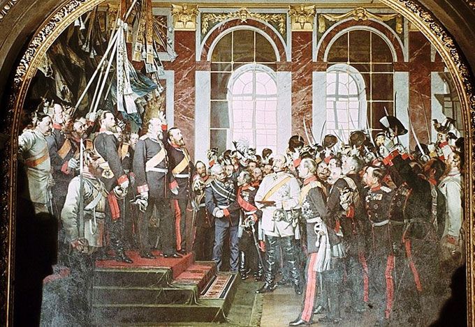 А. фон Вернер. Провозглашение Германской империи в Версале