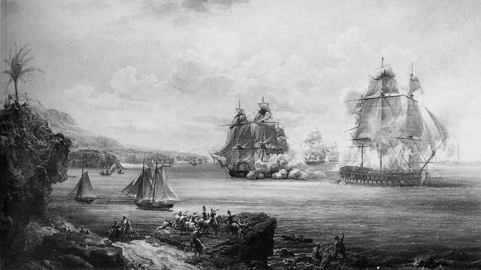 Бой между английскими и французскими фрегатами