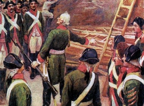 К. Лебежко. Суворов обучает солдат.