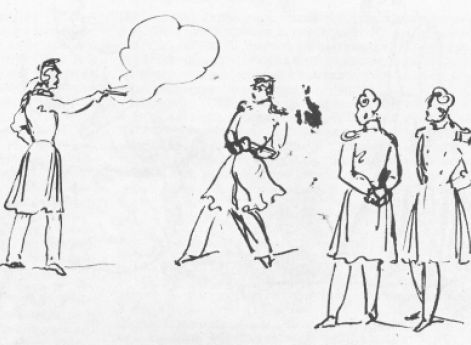 Дуэль. Рисунок М. Ю. Лермонтова