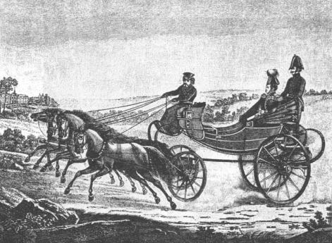 Александр I в дороге. Гравюра. II четверть XIX в.