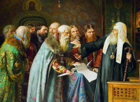 Патриарх Иов отказывается признать в Лжедимитрии сына Ивана IV