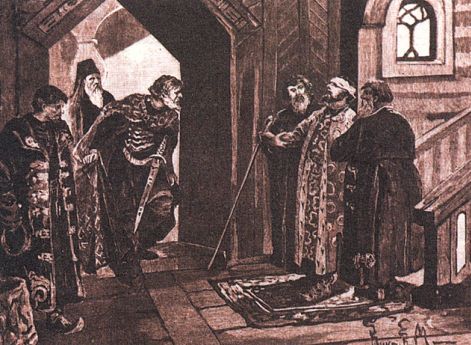 Свидание Дмитрия Шемяки с князем Василием II Тёмным. Виктор Муйжель. Начало XX века