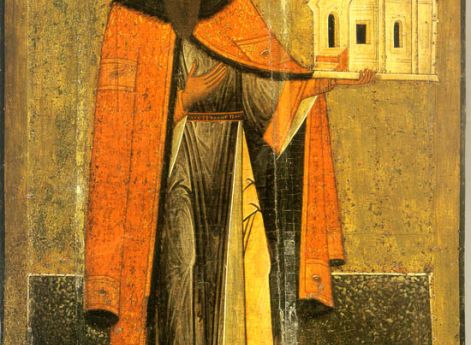 Святой благоверный князь псковский Всеволод, в крещении Гавриил. Икона конца XVI века