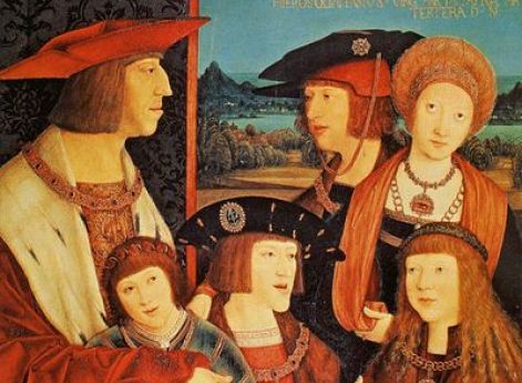 Портрет императора Максимилиана и его семьи. Б. Штригель. Начало XVI века XIX век