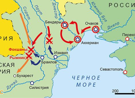 Война России и Австрии против Турции 1787–1791 гг. Карта кампании 1789 г. на Дунае и Черном море