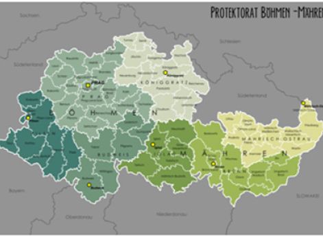 Карта протектората Богемия и Моравия