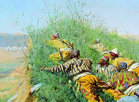 Посланная вперед сотня согнала противника с кургана