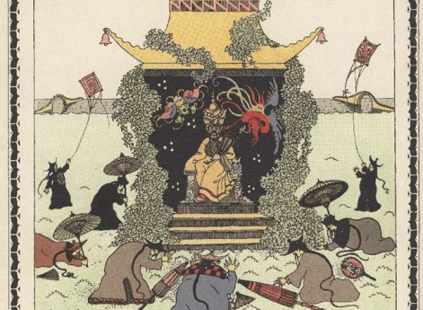 Китайский император сидел в фарфоровой башне. Иллюстрация в книге