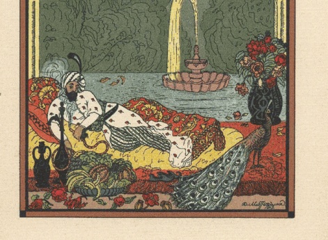 Посмотри: в тени чинары пену сладких вин на узорные шальвары сонный льет грузин…Иллюстрация  в книге