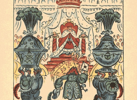 И роза, и соловей назначены были в дар принцессе; их положили в большие серебряные ларцы и отослали в дар ей. Иллюстрация в книге