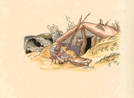 Глядь: опять перед ним землянка… Иллюстрация к книге