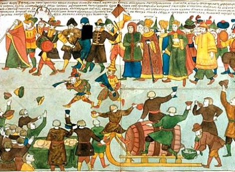 Празднование членами Всешутейшего собора свадьбы князь-папы Н. Зотова.