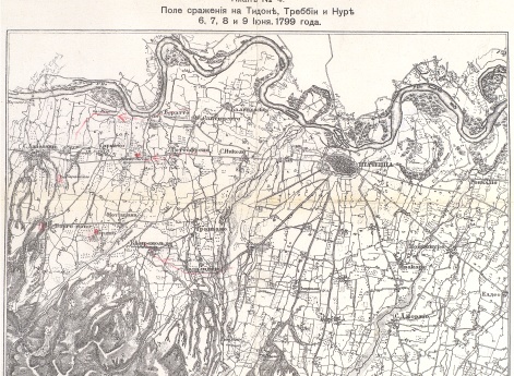 Поле сражения на Тидоне, Треббии и Нуре 6, 7, 8 и 9 июня 1799 года