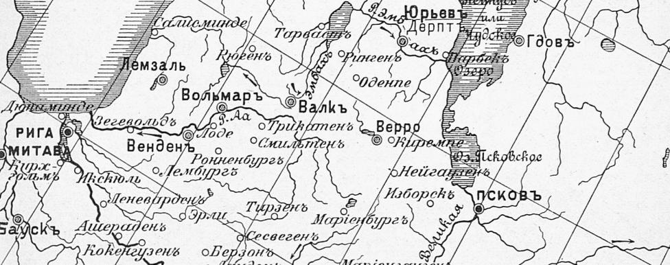 Карта Ливонских войн.