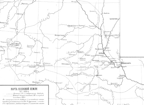 Карта Киевской земли XI - XIIIв.