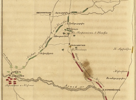 Карта отступления Кутузова от Кремса.