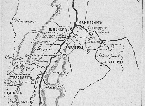 Карта похода Тюрення в 1674 году.