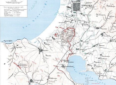 Бой у Цзиньчжоу 13 мая 1904 года. Положение сторон около 11 часов утра