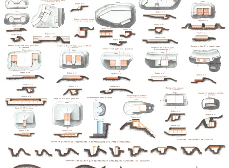 Чертежи батарей окопов и блиндажей на сухопутном фронте крепости