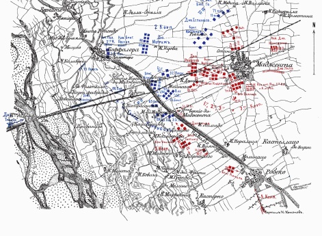 Сражение при Мандженте 4 июня 1859. Положение около 6 часов вечера