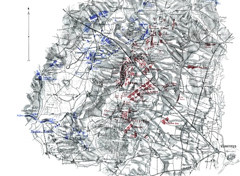 Сражение при Кениггреце 3 июля 1866 года. A. Положение в 11 часов утра