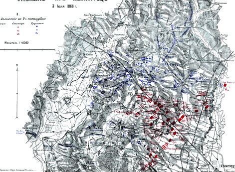 Сражение при Кениггреце 3 июля 1866 года. B. Положение около 4 часов. пополудни