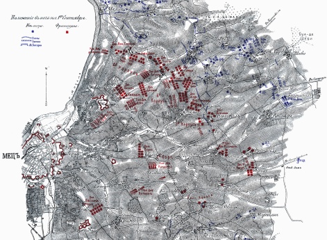 События и бои под Мецем от начала обложения до капитуляции. От 19 Августа до 27 Октября 1870. C. Сражение при Нуасвиль. 31 августа и 1 сентября. Положение в ночь на 1-ое Сентября