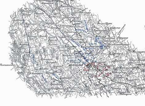 Бой при Меленьяно 8-го июня 1859 года. Положение сторон в 6 часов вечера