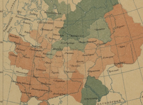 Распределение барщинных и оброчных крестьян в России по 10 ревизии 1858 года