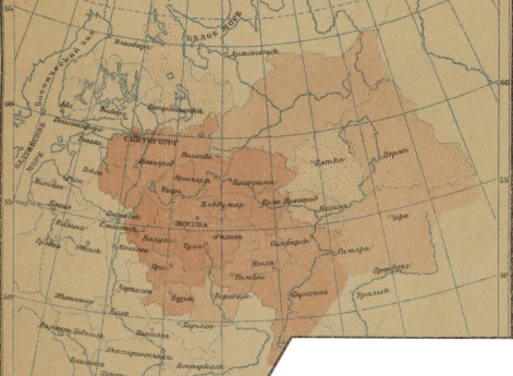 Распределение крепостного населения России в % ко всему сельскому населению по IV ревизии 1782 года