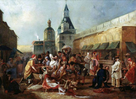 Обжорный ряд у Китайгородской стены в Москве.