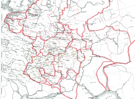 Административная карта Европейской России 1720-1727 годов
