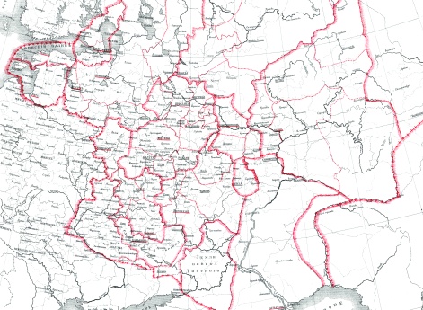 Административная карта Европейской России 1727 года