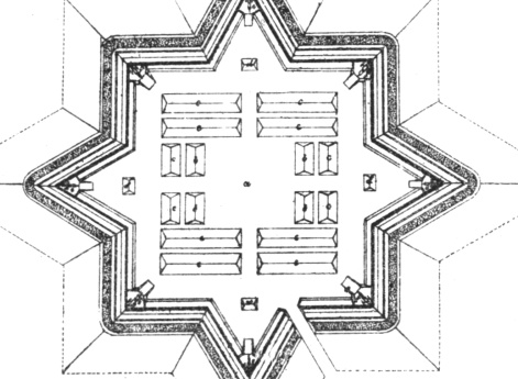 Осенняя осада крепости Браилова 1809 год. Штерн-шанц для 900 человек, построенный при осаде крепости