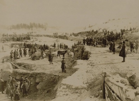 Мариинская водная система. Устройство перекопа у шлюза св. Алексея.