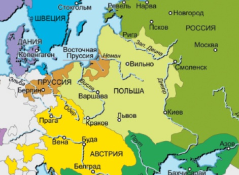 Восточная и Северная Европа в 1721 г.