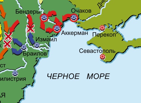 Война России и Австрии против Турции 1787–1791 гг. Карта кампании 1789 г. на Дунае и Черном море