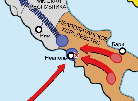 Вторая антифранцузская коалиция 1798–1802 гг. Карта кампании в Центральной и Южной Италии в 1799 г.