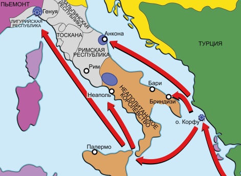 Вторая антифранцузская коалиция 1798–1802 гг. Карта кампании на о. Корфу в 1798-1800 гг.