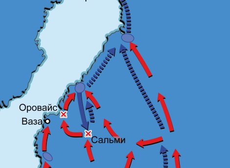 Русско-шведская война 1808-1809 гг. Карта кампаний 1808 г. в Финляндии и на Балтийском море