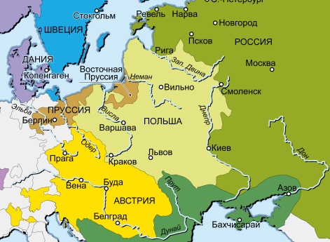 Карта Восточной и Северной Европы в 1721 г.