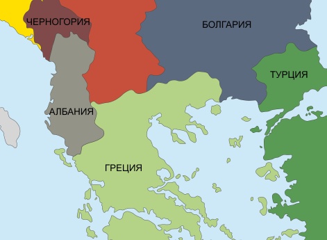 Карта Балкан после Второй Балканской войны, 1913 г.