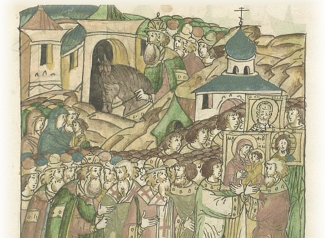 Великий князь Василий Иванович отпускает поновленные иконы во Владимир.