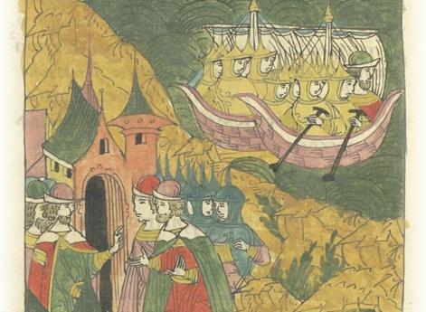 Воеводы царя Ивана Васильевича, разделившись, идут в погоню за царем Емгурчеем.