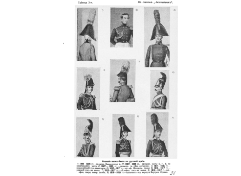 Аксельбант. Таблица 3. Ношение аксельбанта в русской армии.